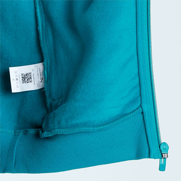 Zippered Full-Zip Men's Slim Fit Polo Jacket, Deep Aqua, extralarge-IND