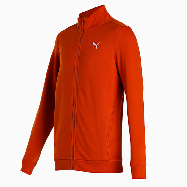 Zippered Full-Zip Men's Slim Fit Polo Jacket, Warm Chestnut, extralarge-IND