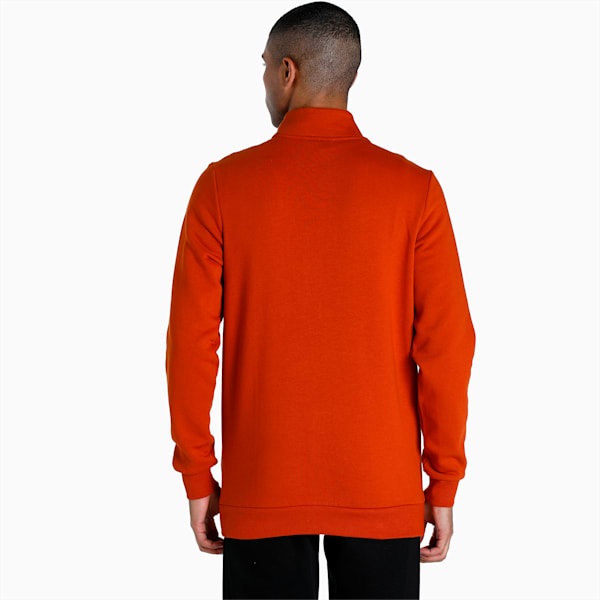 Zippered Full-Zip Men's Slim Fit Polo Jacket, Warm Chestnut, extralarge-IND