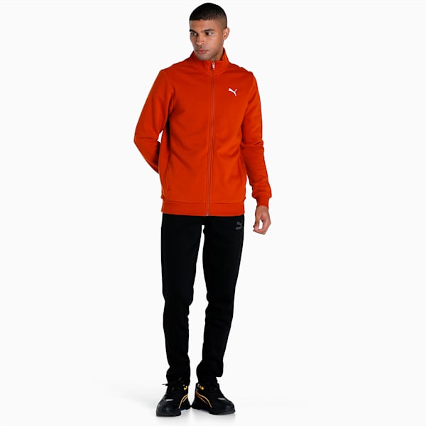 Zippered Full-Zip Men's Slim Fit Polo Jacket, Warm Chestnut, extralarge-IND