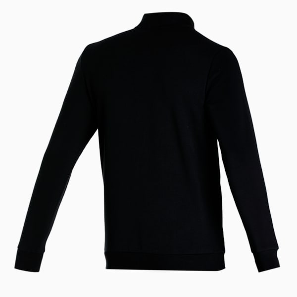 Zippered Full-Zip Men's Slim Fit Polo Jacket, Puma Black, extralarge-IND