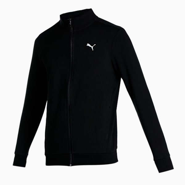 Zippered Men's Slim Fit Fleece Sweat Jacket, Puma Black, extralarge-IND