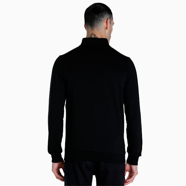 Zippered Full-Zip Men's Slim Fit Polo Jacket, Puma Black, extralarge-IND