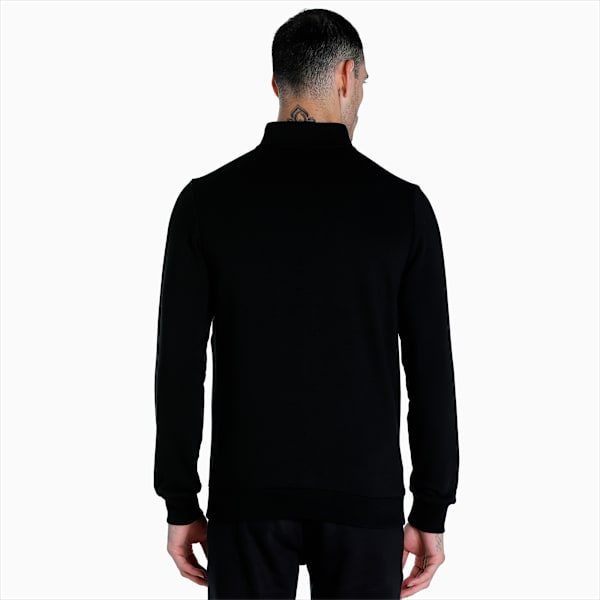 Zippered Men's Slim Fit Fleece Sweat Jacket, Puma Black, extralarge-IND