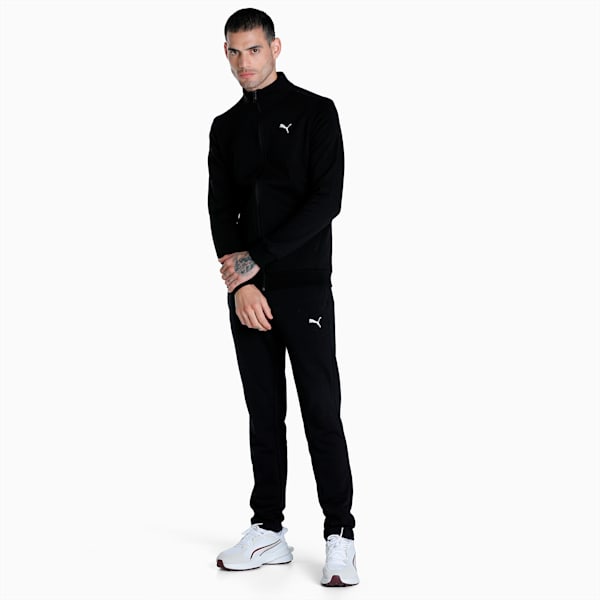 Zippered Full-Zip Men's Slim Fit Polo Jacket, Puma Black, extralarge-IND