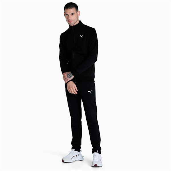 Zippered Men's Slim Fit Fleece Sweat Jacket, Puma Black, extralarge-IND