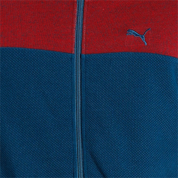 Reversible Full-Zip Slim Fit Men's Sweat Shirt, Intense Blue, extralarge-IND