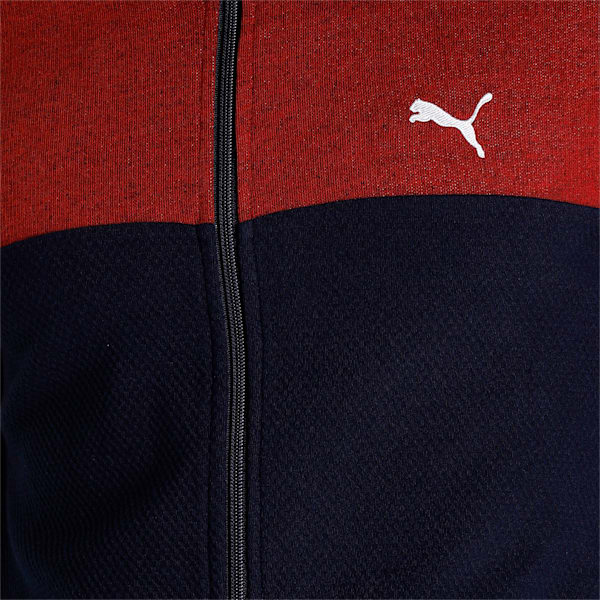 Reversible Full-Zip Slim Fit Men's Sweat Shirt, Peacoat, extralarge-IND