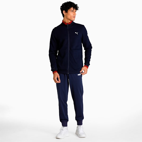 Reversible Full-Zip Slim Fit Men's Sweat Shirt, Peacoat, extralarge-IND