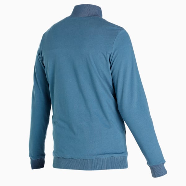 Reversible Full-Zip Slim Fit Men's Sweat Shirt, Evening Sky, extralarge-IND
