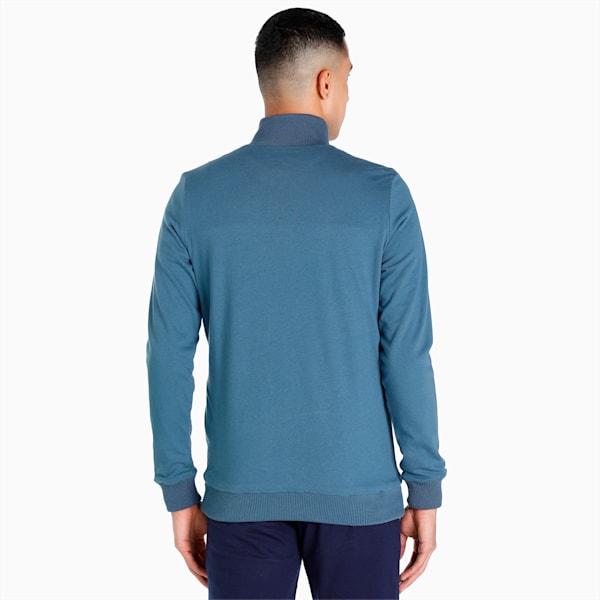 Reversible Full-Zip Slim Fit Men's Sweat Shirt, Evening Sky, extralarge-IND