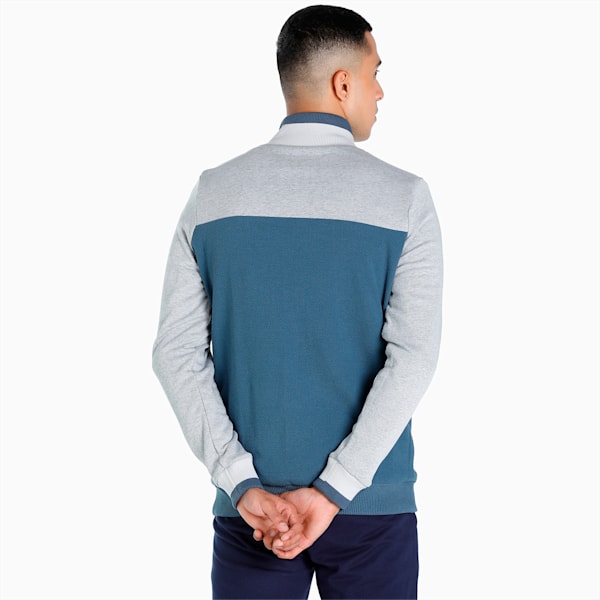 Reversible Full-Zip Slim Fit Men's Sweat Shirt, Evening Sky, extralarge-IND