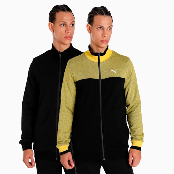 Reversible Full-Zip Slim Fit Men's Sweat Shirt, Puma Black, extralarge-IND
