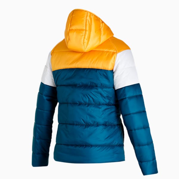 Colorblock Padded Men's Jacket, Intense Blue-Mineral Yellow, extralarge-IND