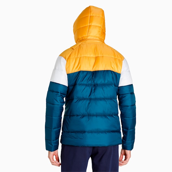 Colorblock Padded Men's Jacket, Intense Blue-Mineral Yellow, extralarge-IND