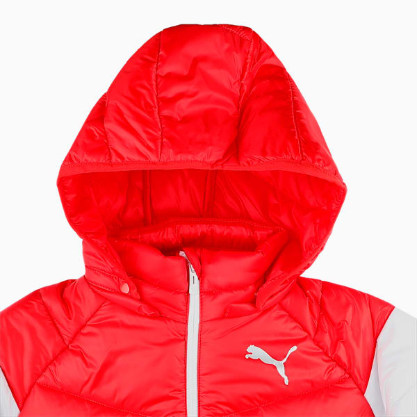 Colorblock Padded Kid's Regular Fit Jacket, Puma Black-High Risk Red, extralarge-IND