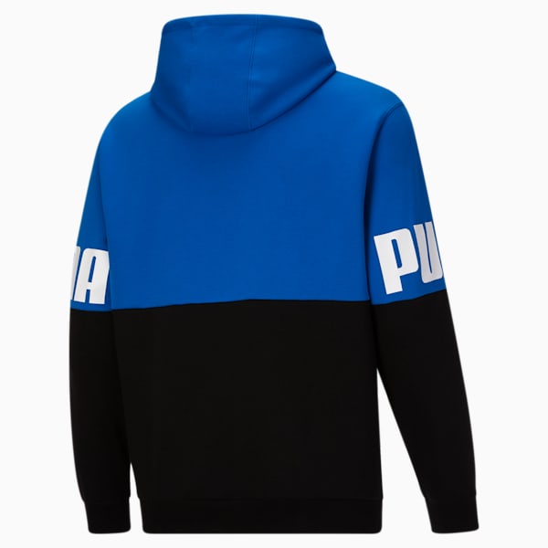 PUMA POWER Colorblock Men's Hoodie BT, Future Blue-Puma Black, extralarge