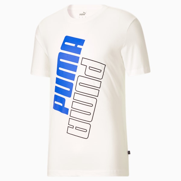 Power Logo Men's Tee, Puma White-Nebulas Blue, extralarge