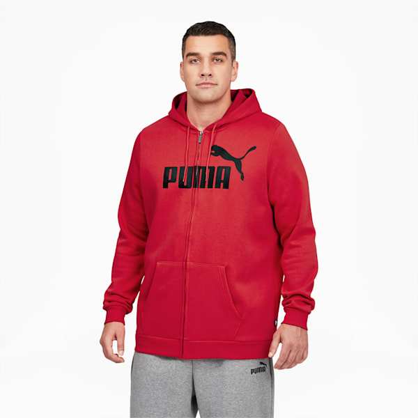 Essentials Men's FZ Hoodie BT, High Risk Red, extralarge