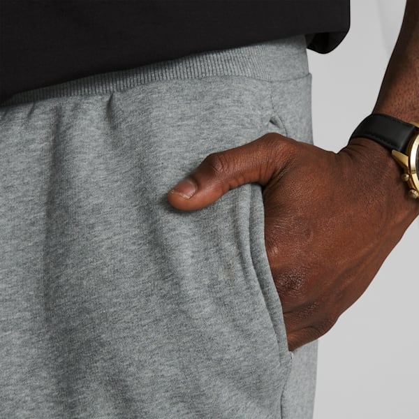 Essentials+ Men's Shorts, Medium Gray Heather-Puma Black, extralarge