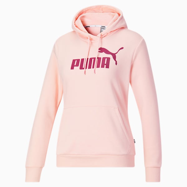 Essentials Women's Logo Hoodie, Chalk Pink-Festival Fuchsia, extralarge