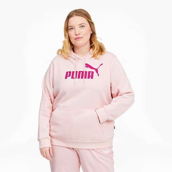 Essentials Logo Women's Hoodie PL, Chalk Pink-Festival Fuchsia, extralarge