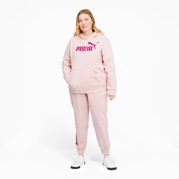 Essentials Logo Women's Hoodie PL, Chalk Pink-Festival Fuchsia, extralarge