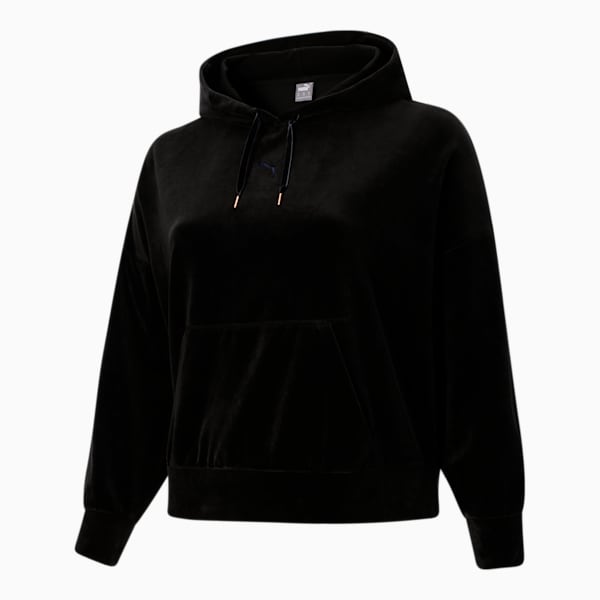 HER Velour Women's Hoodie PL, Cotton Black, extralarge