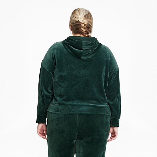 Kangourou PL en velours pour femmes HER, Pignons verts