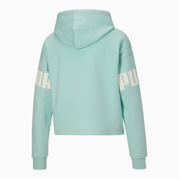 PUMA POWER Women's Hoodie FL, Eggshell Blue-Peach Parfait, extralarge