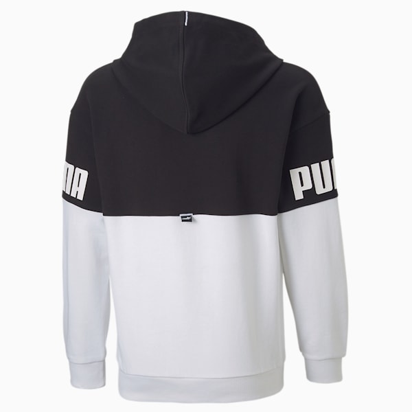 Power Color-Blocked Girls' Hoodie, Puma Black, extralarge