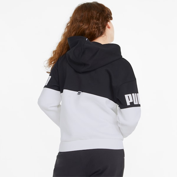 Power Color-Blocked Girls' Hoodie, Puma Black, extralarge