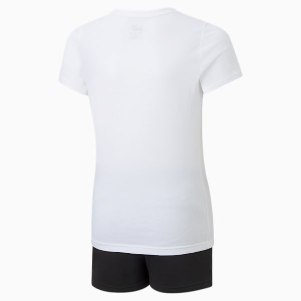 Logo Youth Regular Fit T-shirt and Shorts Set, Puma White, extralarge-IND
