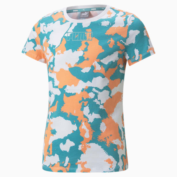 Alpha Printed Youth Regular Fit T-Shirt, Puma White-AOP, extralarge-IND