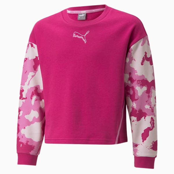 Alpha Youth Crew Neck Relaxed Fit Sweatshirt, Festival Fuchsia, extralarge-IND