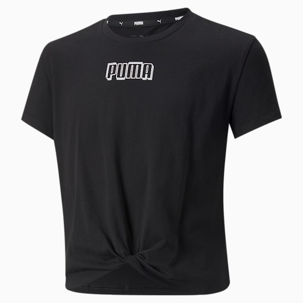 Alpha Knotted Tee Big Kids, Puma Black, extralarge