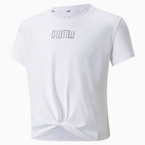 Alpha Knotted Tee Big Kids, Puma White, extralarge