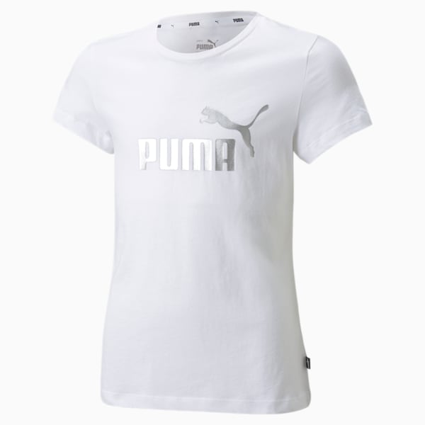 Camiseta Essentials+ con logo para niños grandes, Puma White