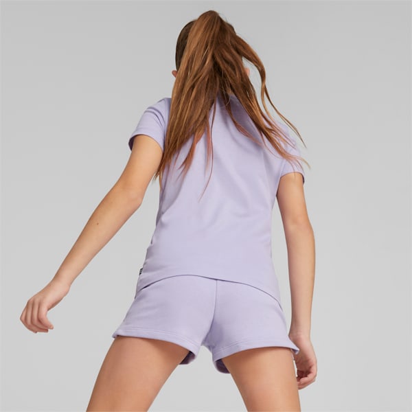 Essentials+ Logo Girl's Regular Fit T-Shirt, Vivid Violet, extralarge-IND