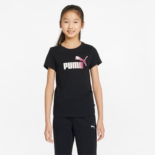 Essentials+ Bleach Logo Youth Regular Fit T-shirt, Puma Black, extralarge-IND
