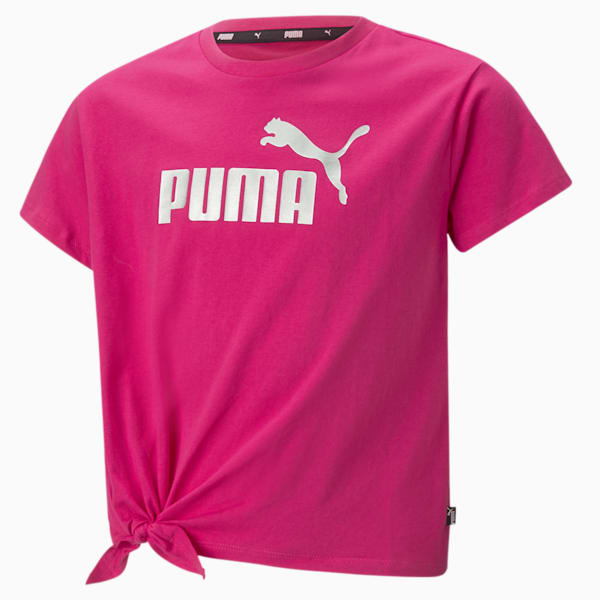 Logo Girl's Knotted Relaxed Fit T-Shirt, Orchid Shadow, extralarge-IND