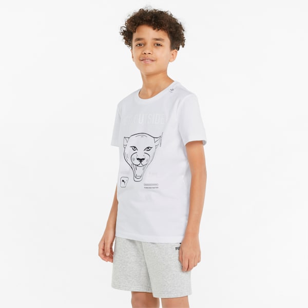 Play UV Youth Regular Fit Graphic T-Shirt, Puma White, extralarge-IND