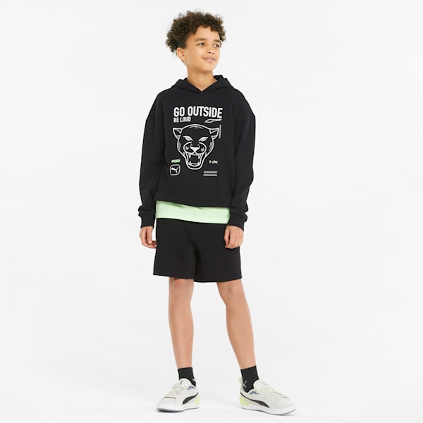 Play UV Graphic Print Youth Relaxed Fit Hoodie, Puma Black, extralarge-IND
