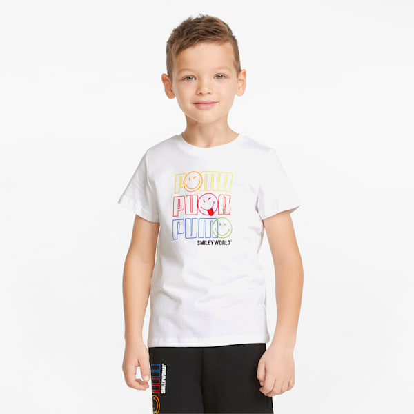 PUMA x SMILEYWORLD Kids' Tee, Puma White, extralarge