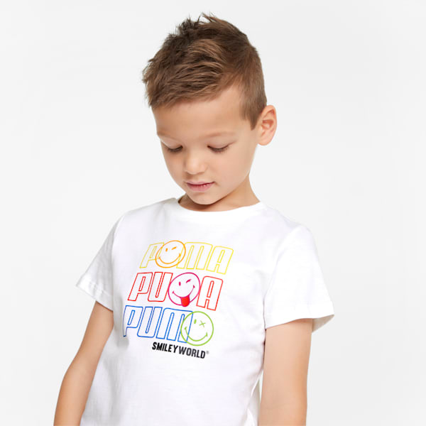 PUMA x SMILEYWORLD Kids' Tee, Puma White, extralarge