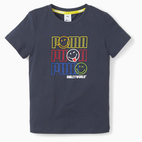 PUMA x SMILEYWORLD Kids' Tee, Parisian Night, extralarge