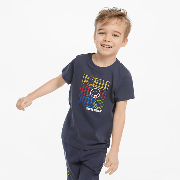 PUMA x SMILEYWORLD Kids' Tee, Parisian Night, extralarge