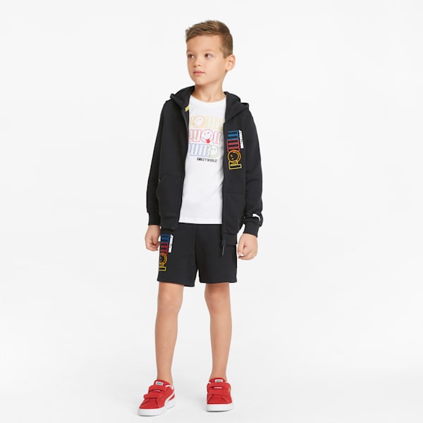 Chaqueta infantil con capucha y cierre completo PUMA x SMILEYWORLD, Puma Black, extralarge