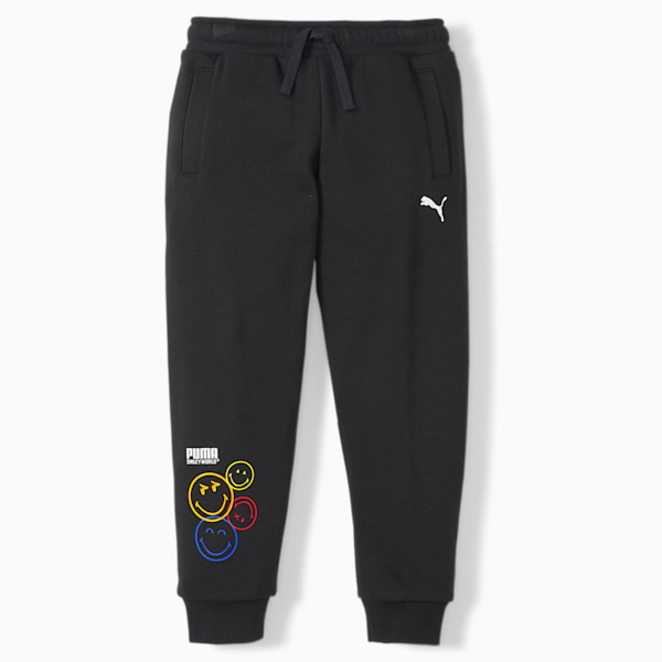 PUMA x SMILEYWORLD Kids' Sweatpants, Puma Black, extralarge
