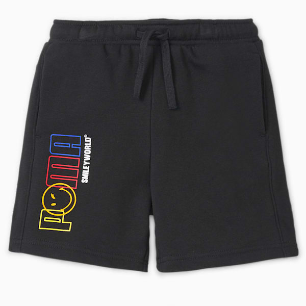 PUMA x SMILEYWORLD Kids' Shorts, Puma Black, extralarge